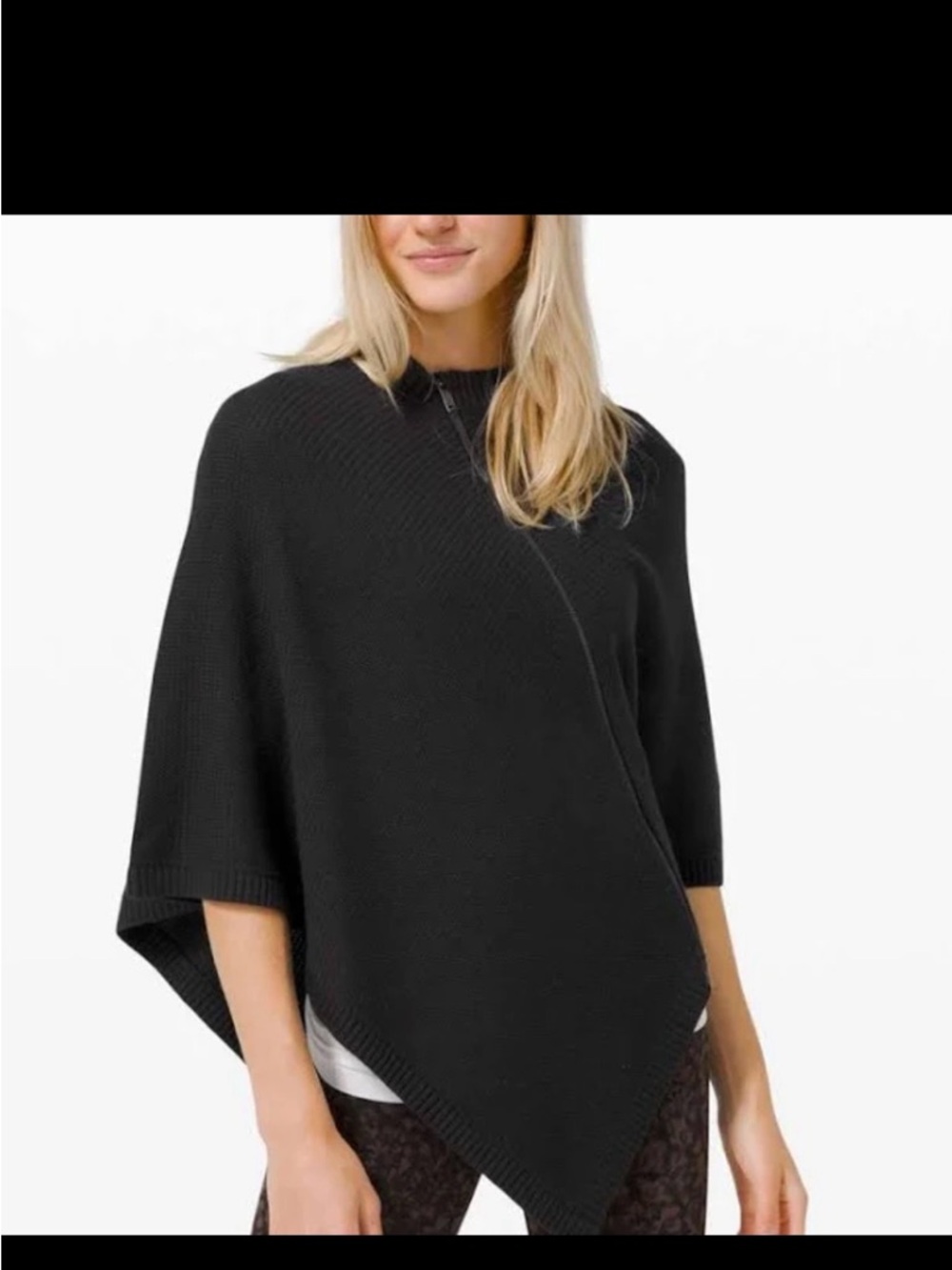 lululemon athletica Black Knit Poncho